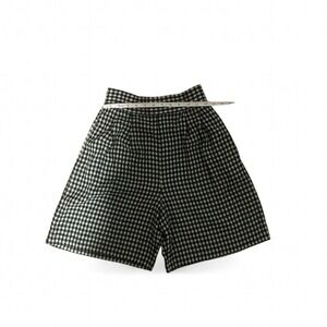 Retro Black and white oversized checkered shorts s (s3)